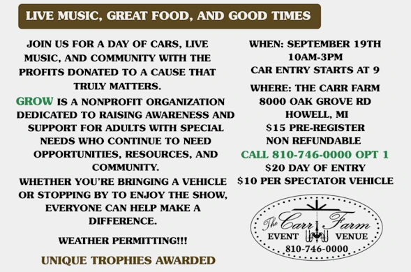Carr's Finishing Touch Car Show Details